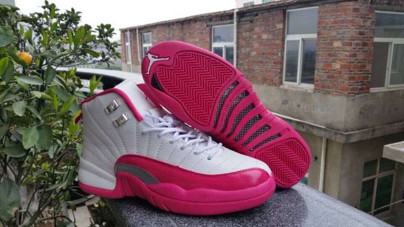 Running weapon Newest Air Jordan 12 Shoes Retro Women Pink/White